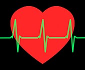 ECG heartbeat trace, conceptual image