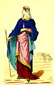 9th Century Carolingian woman, illustration