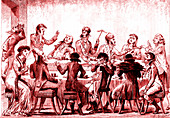 19th Century roulette players, illustration