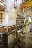 Maple syrup production, wood-fired boiler