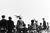Berliners watching Berlin Airlift, 1948-9