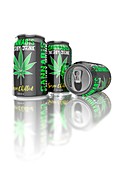 Cannabis energy drinks cans, illustration