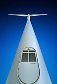 Wind turbine, low angle view