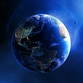 Planet earth showing the Americas
