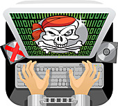 Computer piracy, illustration