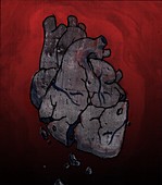 Conceptual illustration of broken human heart