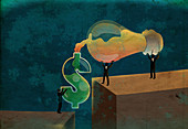 Conceptual illustration of money making