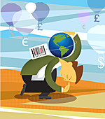 Conceptual illustration representing inflation