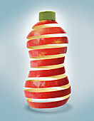 Illustration of an apple juice bottle