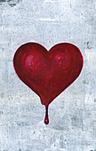 Illustration of blood dropping out from heart