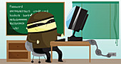 Illustration of computer hacker