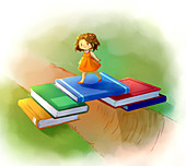 Illustration of overcoming obstacles in education