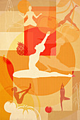 Illustration of yoga postures