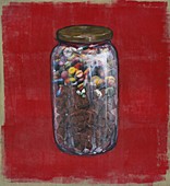 Jar full of diabetic pills, illustration