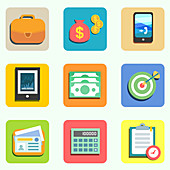 Finance icons, illustration