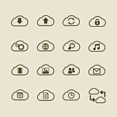 Cloud computing icons, illustration