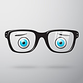 Eyes with spectacles, illustration