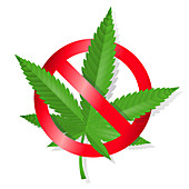 Stop marijuana sign, illustration