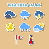 Weather icons, illustration