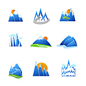 Mountain icons, illustration