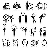 Time management icons, illustration