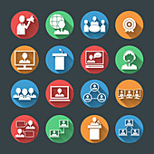 Conference icons, illustration