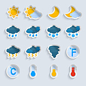 Weather forecast icons, illustration