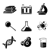 Science icons, illustration