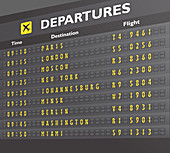 Airport departures board, illustration