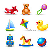 Toy icons, illustration