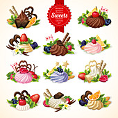 Desserts, illustration