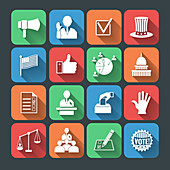 Election and voting icons, illustration