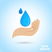 Save water, illustration