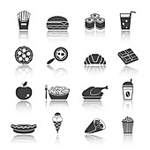 Food and drink icons, illustration
