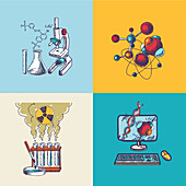 Science experiments, illustration