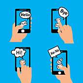 Text messaging, illustration