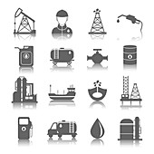 Oil industry icons, illustration