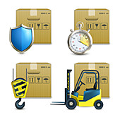 Logistics icons, illustration