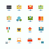 Internet infrastructure icons, illustration