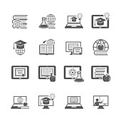 E-learning icons, illustration