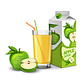 Apple juice, illustration