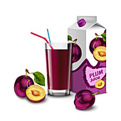 Plum juice, illustration