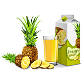 Pineapple juice, illustration