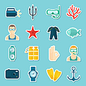 Diving icons, illustration