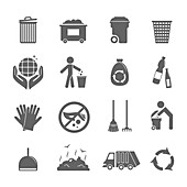 Cleaning icons, illustration