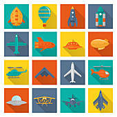 Aircraft icons, illustration
