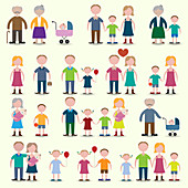 Family icons, illustration