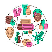 Wellness icons, illustration