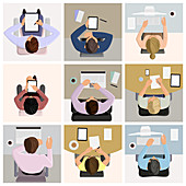 Office workers, illustration