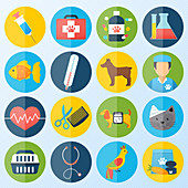Veterinary icons, illustration